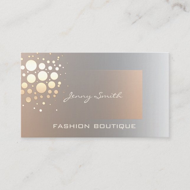 Tarjeta De Visita Elegante y profesional confeti de oro/bronce (Anverso)