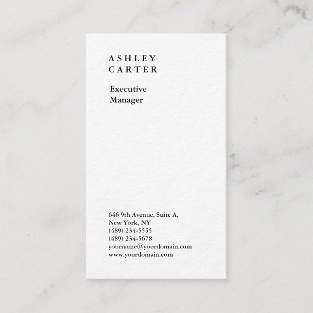 Tarjeta De Visita Elegante y profesional de primera calidad mínimo (Anverso)