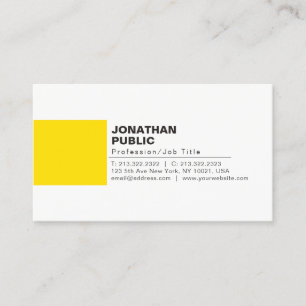 Tarjeta De Visita Elegante y profesional plancha amarilla blanca cre
