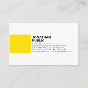 Tarjeta De Visita Elegante y profesional plancha amarilla blanca cre