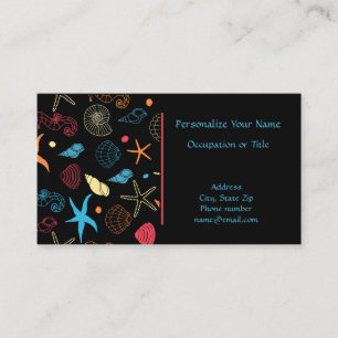Tarjeta De Visita Elegante y profesional Starfish & Seasheles Ocean