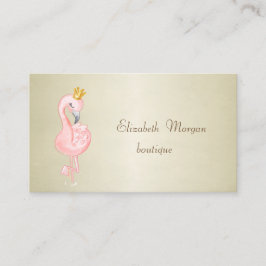 Tarjeta De Visita Elegante y Proffesional Corona de Flamingo Rosa