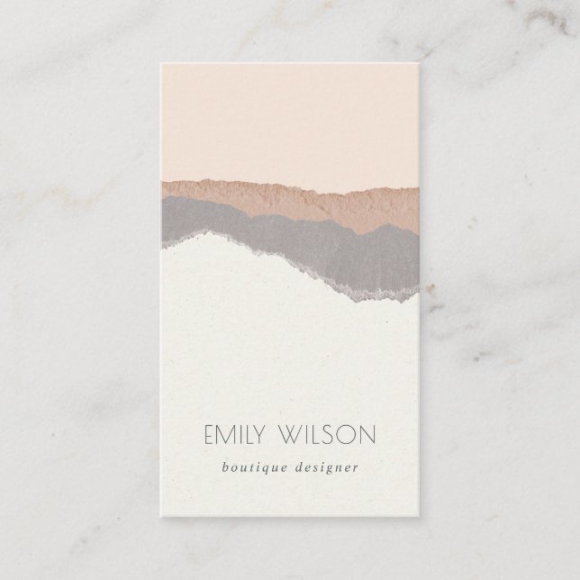 Tarjeta De Visita Elegante y rústico Pastel Rubor Kraft Mountain Wav (Anverso)