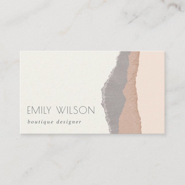 Tarjeta De Visita Elegante y rústico Pastel Rubor Kraft Mountain Wav (Anverso)