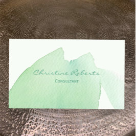 Tarjeta De Visita Elegante y sencillo color de agua azul verde