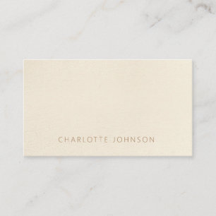 Tarjeta De Visita Elegante y sencillo estilo beige marrón profesiona
