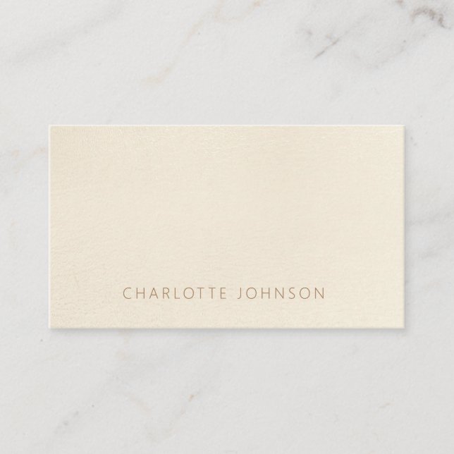 Tarjeta De Visita Elegante y sencillo estilo beige marrón profesiona (Anverso)