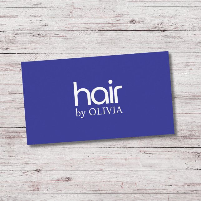 Tarjeta De Visita Elegante y sencillo estilo de cabello blanco azul (Subido por el creador)