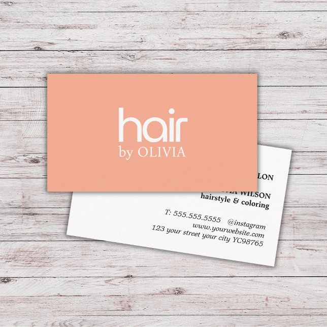 Tarjeta De Visita Elegante y sencillo estilo de pelo blanco pastel (Subido por el creador)