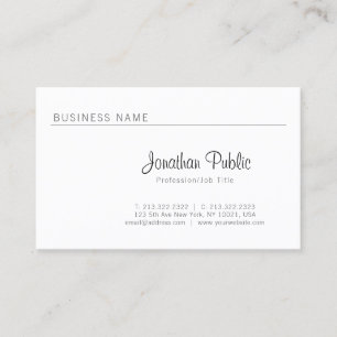 Tarjeta De Visita Elegante y sencillo minimalista elegante lujo prof