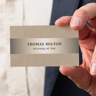 Tarjeta De Visita Elegante y simple abogado de Kraft Faux Metalizado
