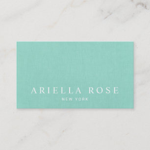Tarjeta De Visita Elegante y simple Aqua Blue Professional