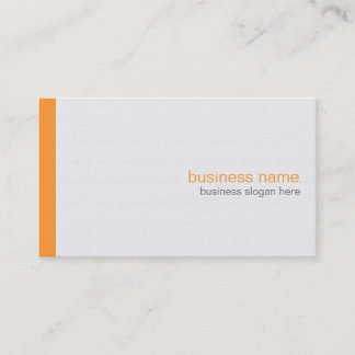 Tarjeta De Visita Elegante y simple banda Naranja en blanco