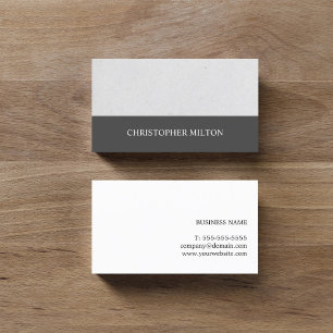 Tarjeta De Visita Elegante y simple consultor de blanco gris