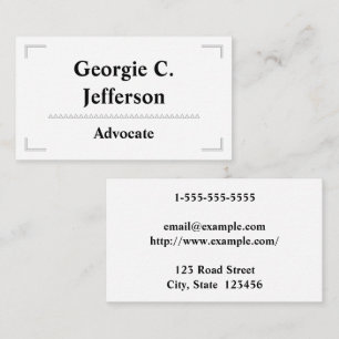 Tarjeta de visita elegante y simple del abogado