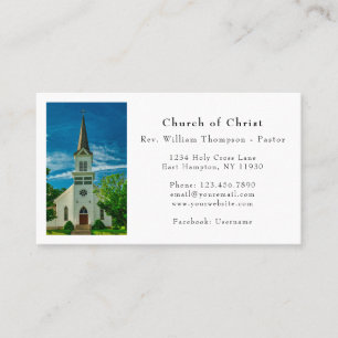 Tarjeta De Visita Elegante y simple foto de iglesia Minimalista