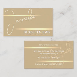 Tarjeta De Visita Elegante y simple Golden Lines Siganture Luxury