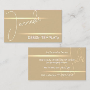 Tarjeta De Visita Elegante y simple Golden Lines Siganture Luxury