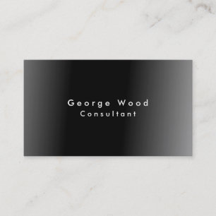 Tarjeta De Visita Elegante y simple gris negro Minimalista
