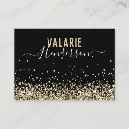 Tarjeta De Visita Elegante y simple guión de oro negro