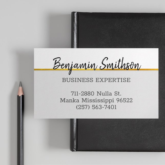 Tarjeta De Visita Elegante y simple Personalizado de lujo Faux Gold  (Subido por el creador)