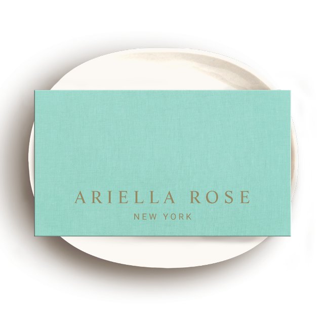 Tarjeta De Visita Elegante y simple profesional azul turquesa (Subido por el creador)