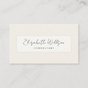 Tarjeta De Visita Elegante y simple profesional de marfil