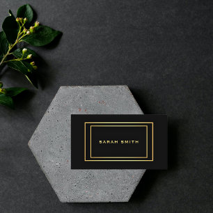 Tarjeta De Visita Elegante y simple profesional del oro negro