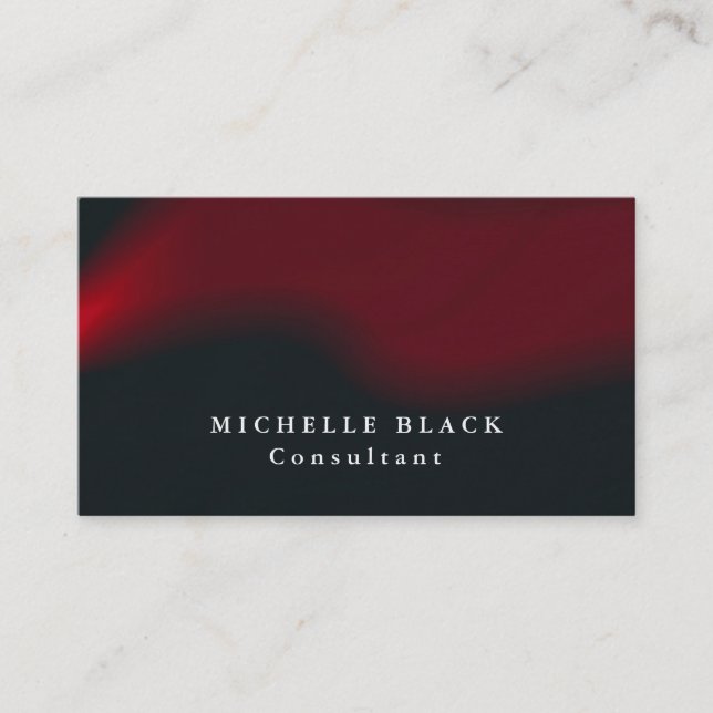 Tarjeta De Visita Elegante y simple Waves Rojas Negras Profesionales (Anverso)