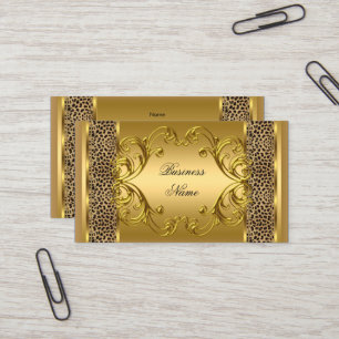 Tarjeta De Visita Elegante y sofisticada estampa de animal leopardo 