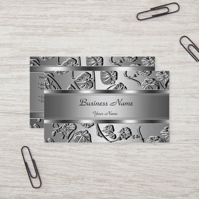 Tarjeta De Visita Elegante y sofisticado aspecto con relieve de plat (Anverso/Reverso In Situ)