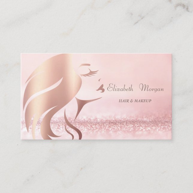 Tarjeta De Visita Elegante y sofisticado Chica Bokeh moderno Silhoue (Anverso)