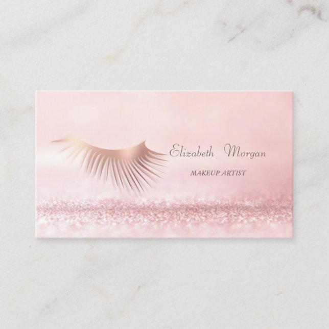 Tarjeta De Visita Elegante Y Sofisticado Lantes De Bokeh Rosa Modern (Anverso)