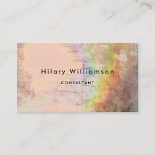 Tarjeta De Visita Elegante y único Holograma beige negro arcoiris