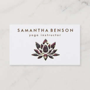 Tarjeta De Visita Elegante Yoga con logotipo de flor Lotus