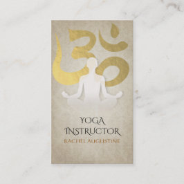 Tarjeta De Visita Elegante Yoga Meditación Pose Relieve metalizado d