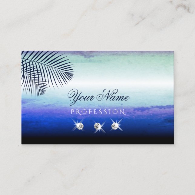 Tarjeta De Visita Elegantes acuarelas Nubes Cielo Esparcen Diamantes (Anverso)