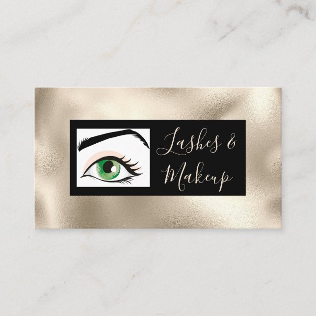 Tarjeta De Visita Elegantes Artistas de azotes y maquillaje, nombre  (Anverso)