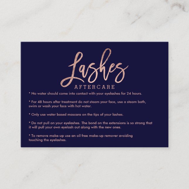 Tarjeta De Visita Elegantes azotes después de cuidado rosa azul mari (Anverso)
