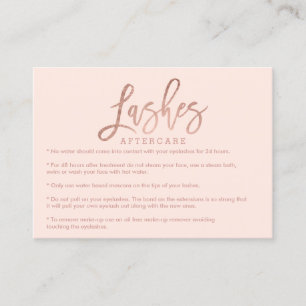 Tarjeta De Visita Elegantes azotes después de cuidado rosa dorado r