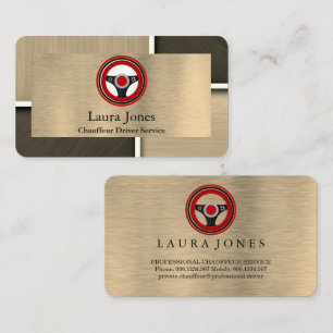 Tarjeta De Visita Elegantes capas de plata y bronce Chofer