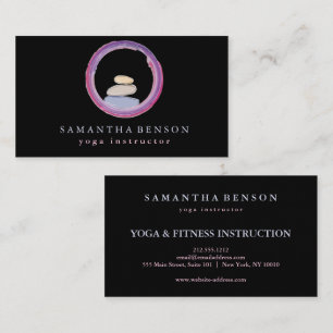 Tarjeta De Visita Elegantes Chakras Modernos Piedras Zen y círculo E
