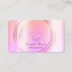 Tarjeta De Visita Elegantes círculos profesionales Cupcake de purpur