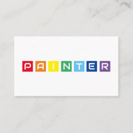 Tarjeta De Visita Elegantes cuadrados pintores de color arcoiris