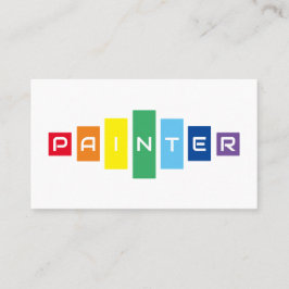 Tarjeta De Visita Elegantes cuadrados pintores de color arcoiris