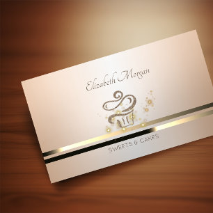 Tarjeta De Visita Elegantes Cupcakes Luminosos Profesionales