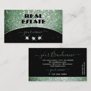 Tarjeta De Visita Elegantes Diamantes de imitación Purpurinas de la