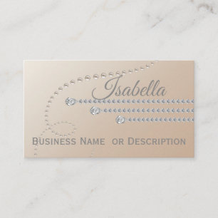 Tarjeta De Visita Elegantes diamantes y perlas en beige