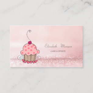 Tarjeta De Visita Elegantes dulces de pasteles modernos de bokeh