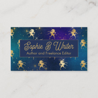 Tarjeta De Visita Elegantes escritores de Fantasía Starry Sky de Gol